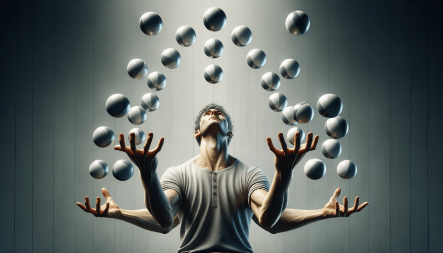 jongleur agile avec 12 boules