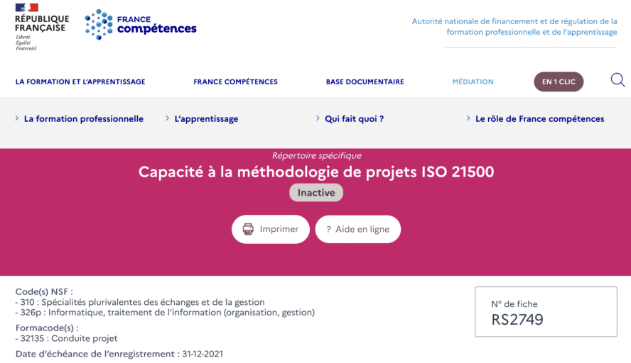 copie page site web france competence