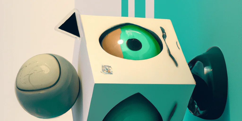 illustration of a projet cube and ball at the same time, with many eyes, postmodern design, for the web, cute, happy, 4k, high resolution, trending in artstation